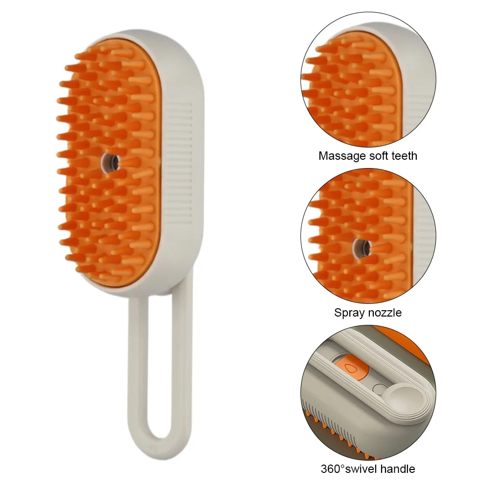 Electric Cat Steam Brush β 3-In-1 Pet Grooming Comb with Water Spray for Cats and Dogs, USB Rechargeable
