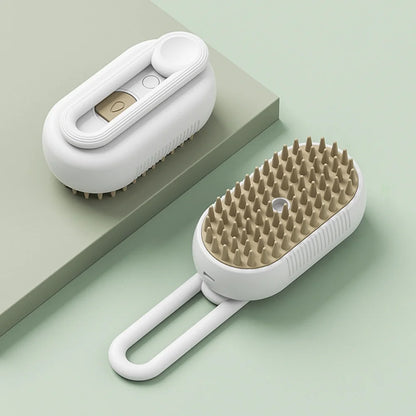Electric Cat Steam Brush – 3-In-1 Pet Grooming Comb with Water Spray for Cats and Dogs, USB Rechargeable