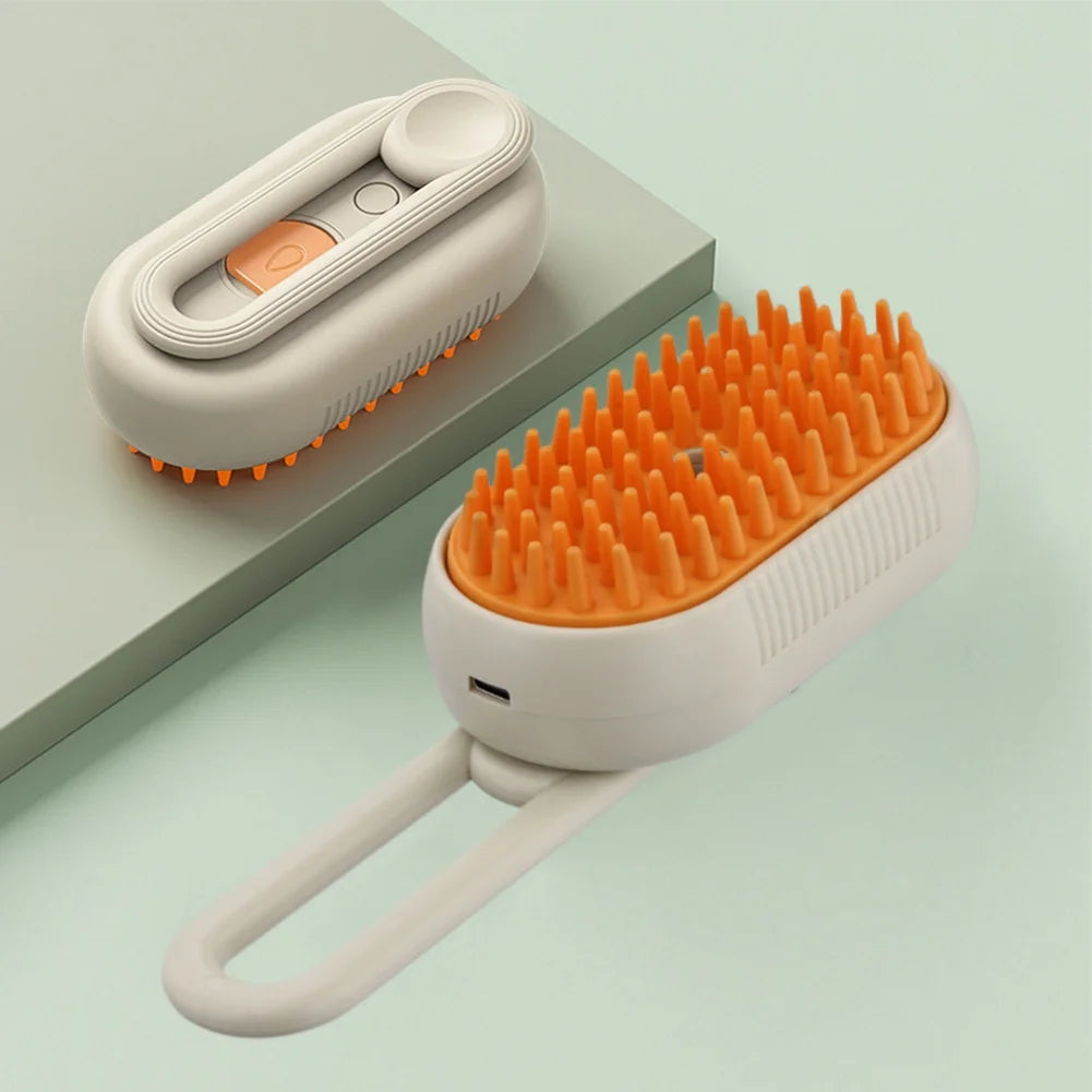 Electric Cat Steam Brush – 3-In-1 Pet Grooming Comb with Water Spray for Cats and Dogs, USB Rechargeable