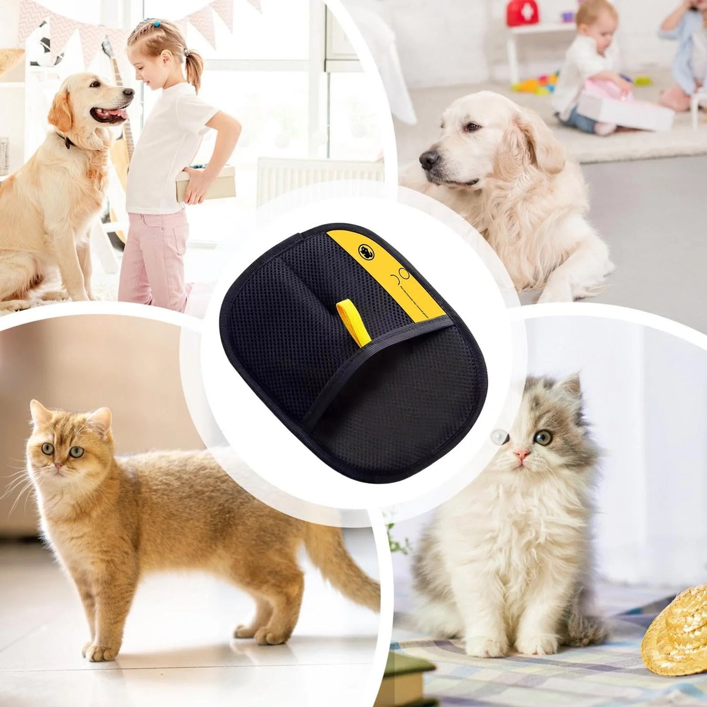Double-Sided Pet Grooming Glove | Reusable Hair Remover for Dogs & Cats | Pack of 3