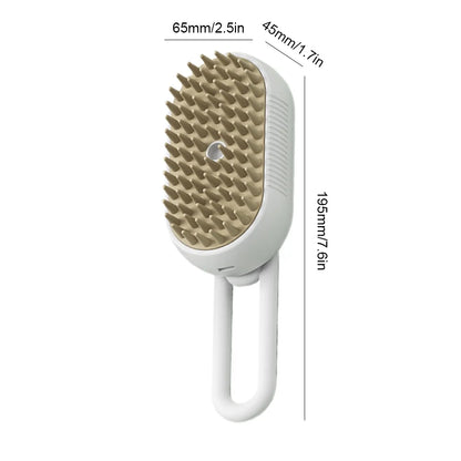 Electric Cat Steam Brush – 3-In-1 Pet Grooming Comb with Water Spray for Cats and Dogs, USB Rechargeable