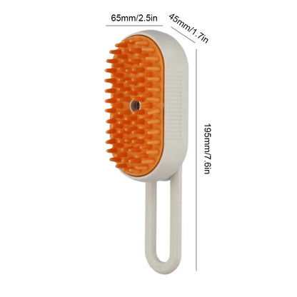 Electric Cat Steam Brush – 3-In-1 Pet Grooming Comb with Water Spray for Cats and Dogs, USB Rechargeable
